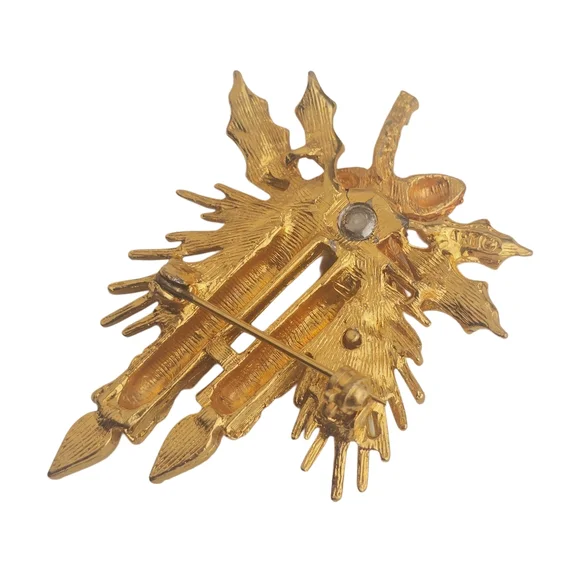 ART Arthur Pepper Goldtone Candle Brooch - Picture 2 of 2